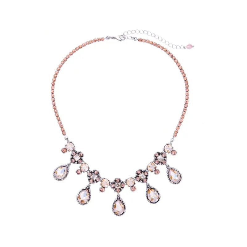 Champagne Crystal Teardrop Necklace - White sold by Zulily