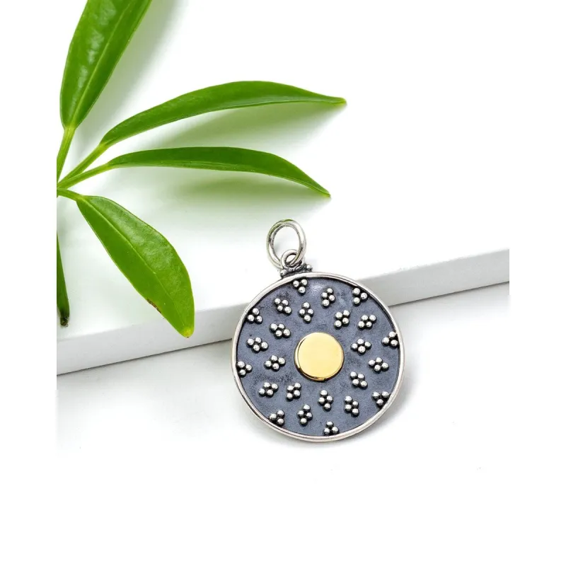 Sterling Silver & Black Fur Moon & Stars Pendant - White sold by Zulily