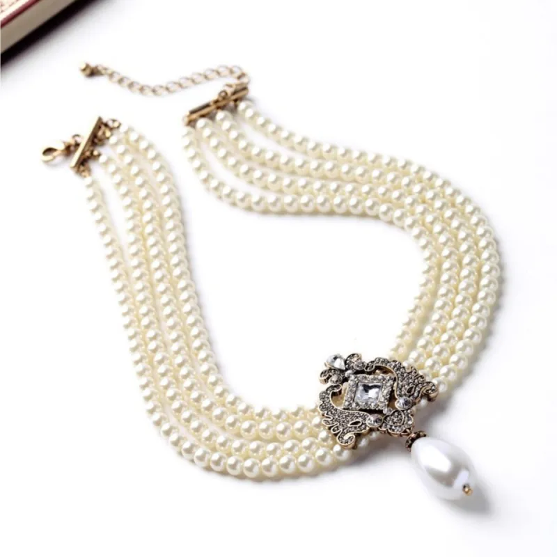 Imitation Pearl Baroque Necklace - White sold by Zulily