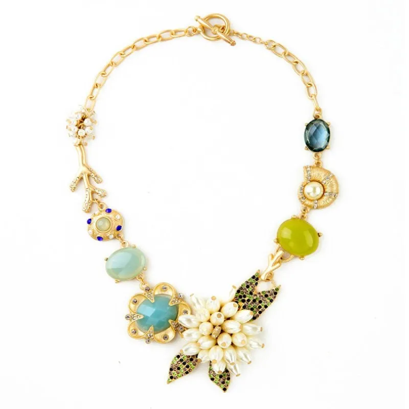 Goldtone Spring Has Sprung Statement Necklace - White sold by Zulily