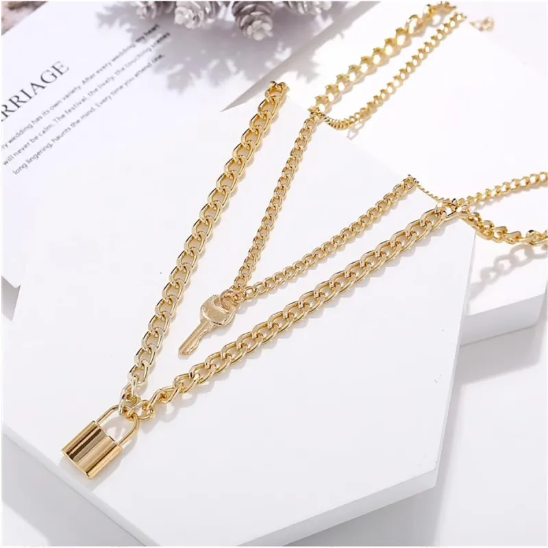 Goldtone Key Layered Necklace - White sold by Zulily
