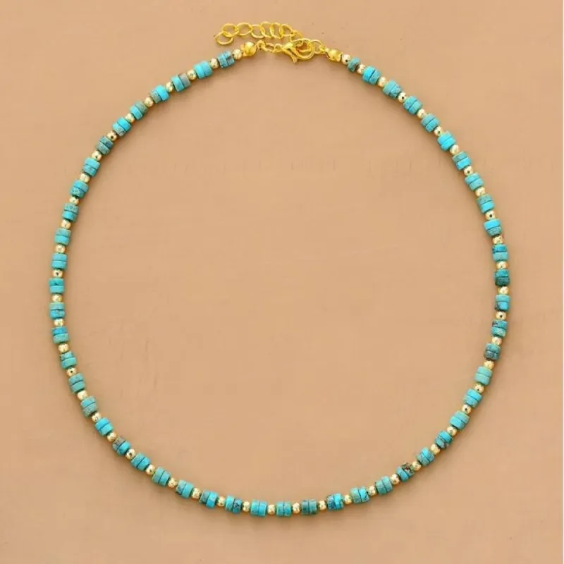 Delicate Handmade Turquoise Gemstone Necklace - White sold by Zulily