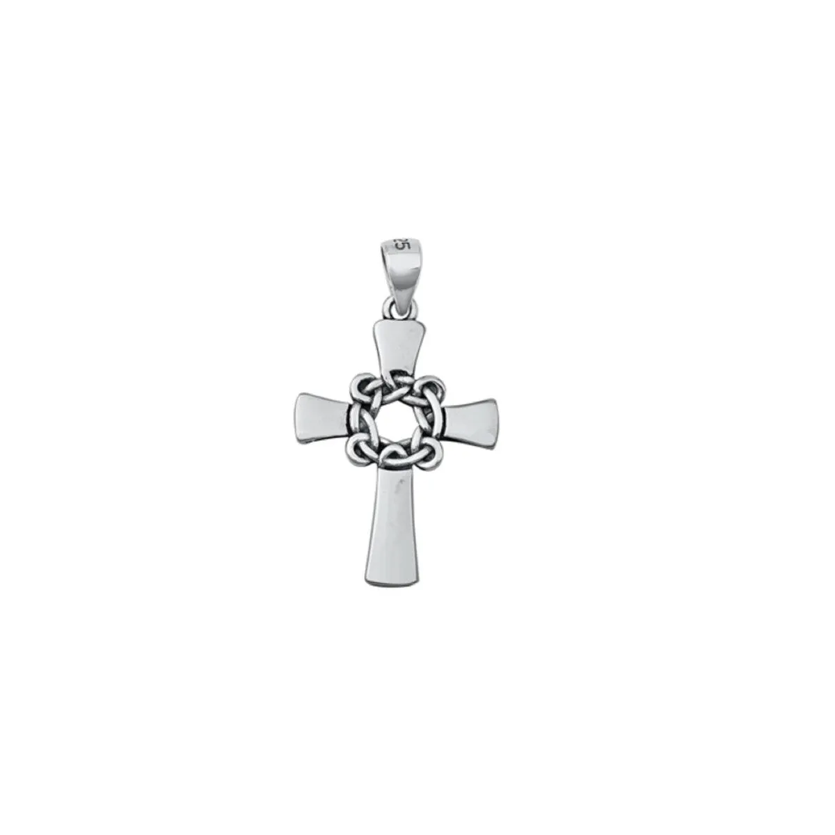 Sterling Silver Celtic Circle Cross Pendant - White sold by Zulily