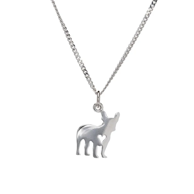 Sterling Silver Dog with Heart Pendant Necklace - White sold by Zulily