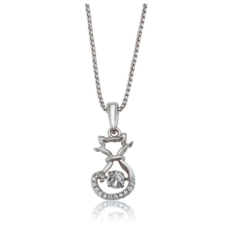 Clear Swarovski Crystal Cat Pendant Necklace - White sold by Zulily
