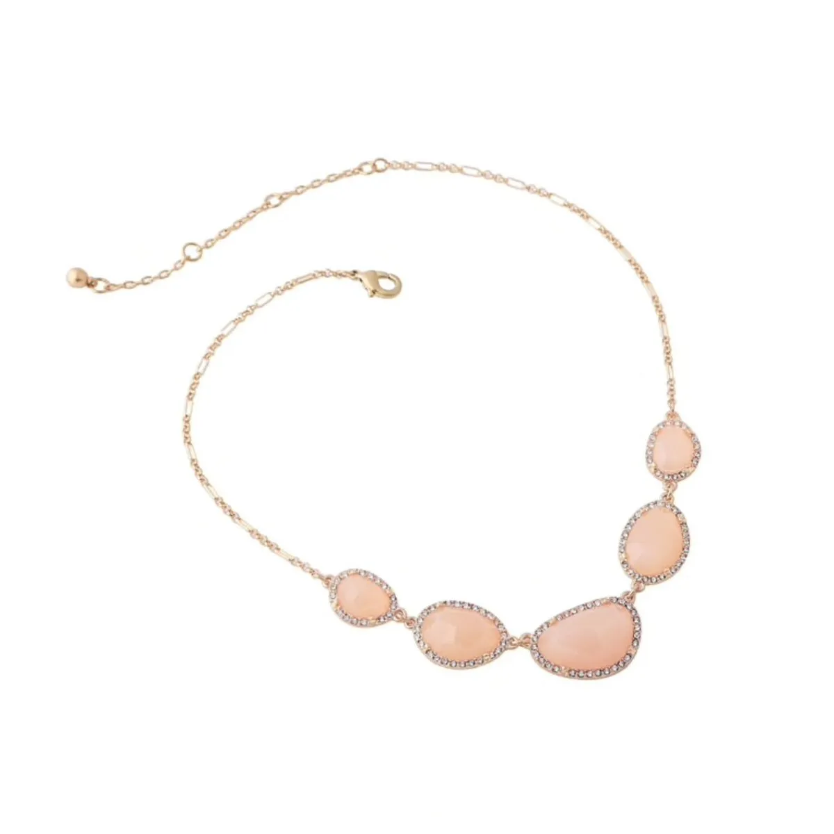 Goldtone Pink Necklace - White sold by Zulily