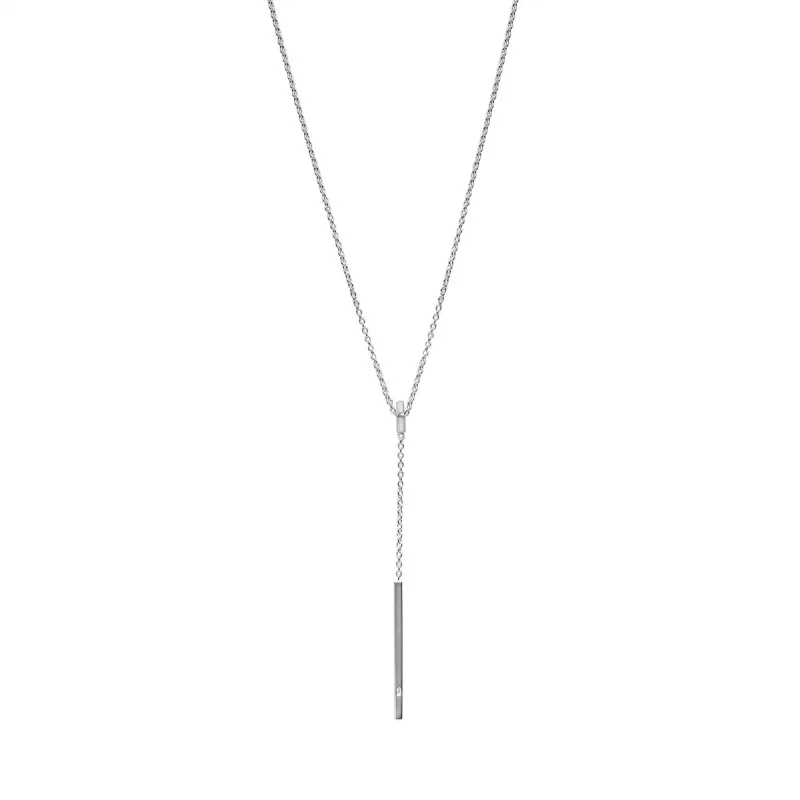 Sterling Silver Minimalist Bar Necklace - White sold by Zulily
