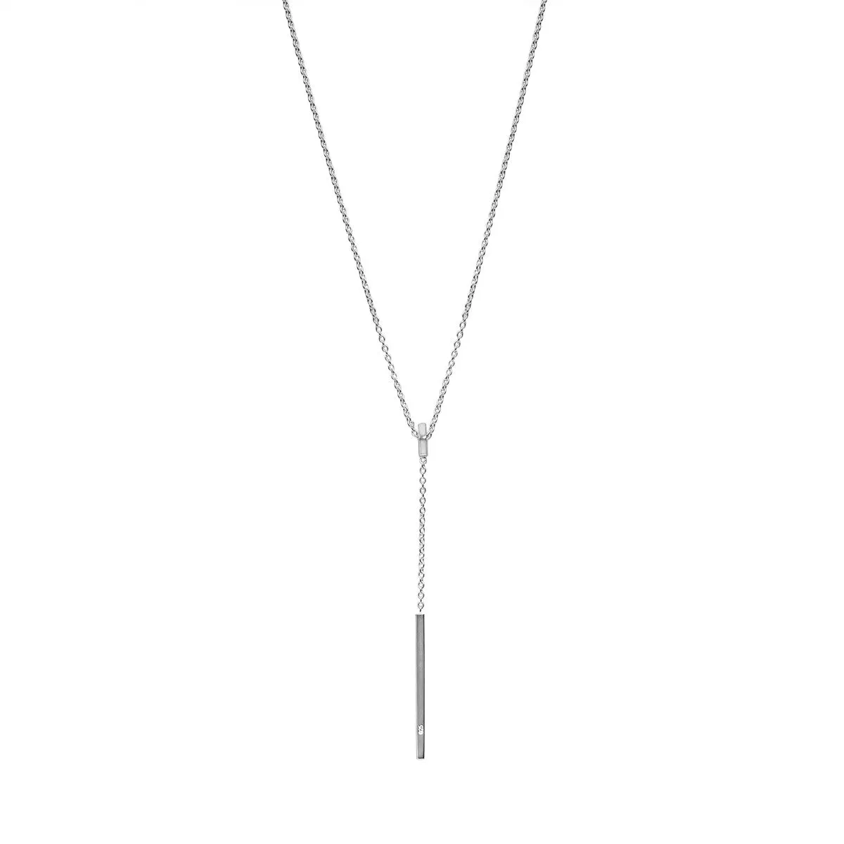 Sterling Silver Minimalist Bar Necklace - White sold by Zulily