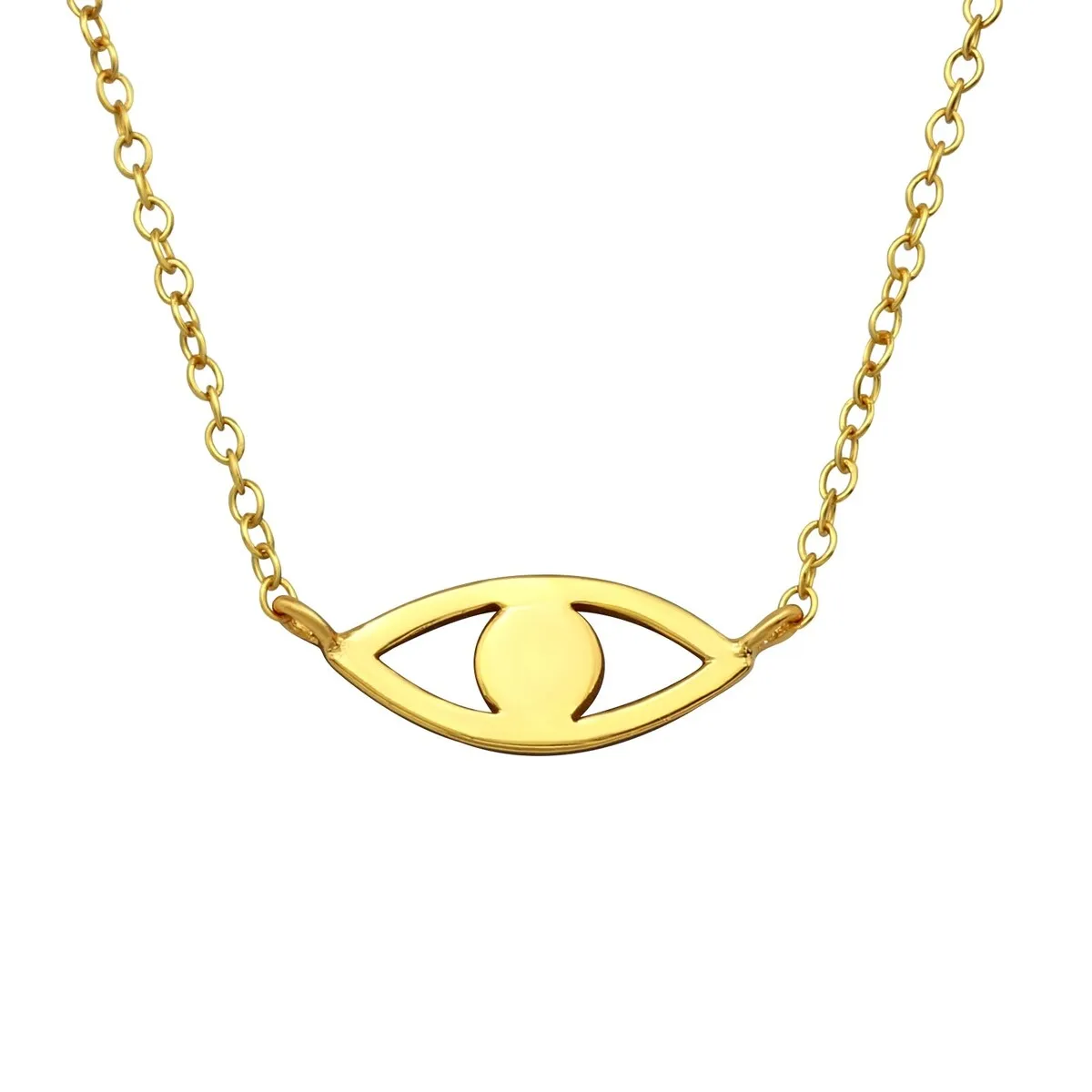 Goldtone Eye Pendant Necklace - White sold by Zulily