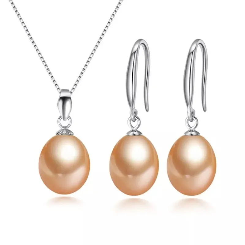 Peach Freshwater Pearl Classic Earring Necklace Set - White sold by Zulily