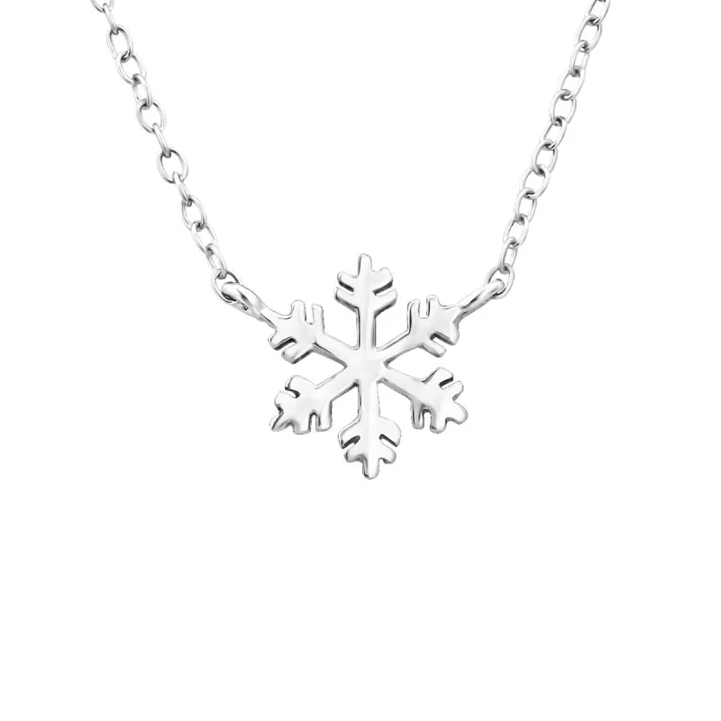 Sterling Silver Snowflake Pendant Necklace - White sold by Zulily