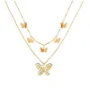 Goldtone Layered Butterflies Necklace - White sold by Zulily