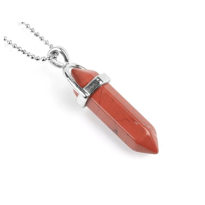 Silvertone Red Prism Pendant Necklace - White sold by Zulily