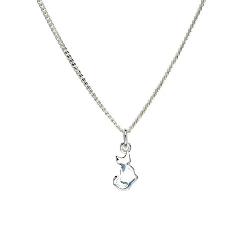 Sterling Silver Kitten Pendant Necklace - White sold by Zulily