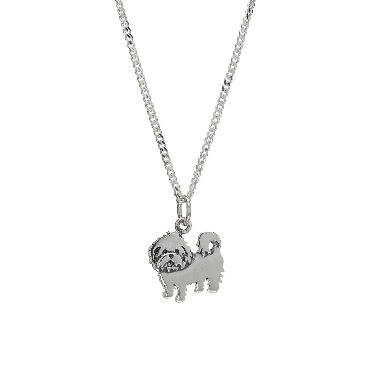 Sterling Silver Maltese Dog Pendant Necklace - White sold by Zulily