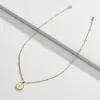 Goldtone Dainty Compass Pendant Necklace - White sold by Zulily