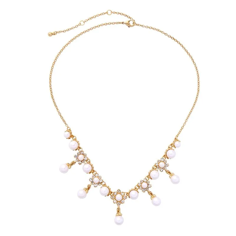 Goldtone Imitation Pearl Statement Necklace - White sold by Zulily