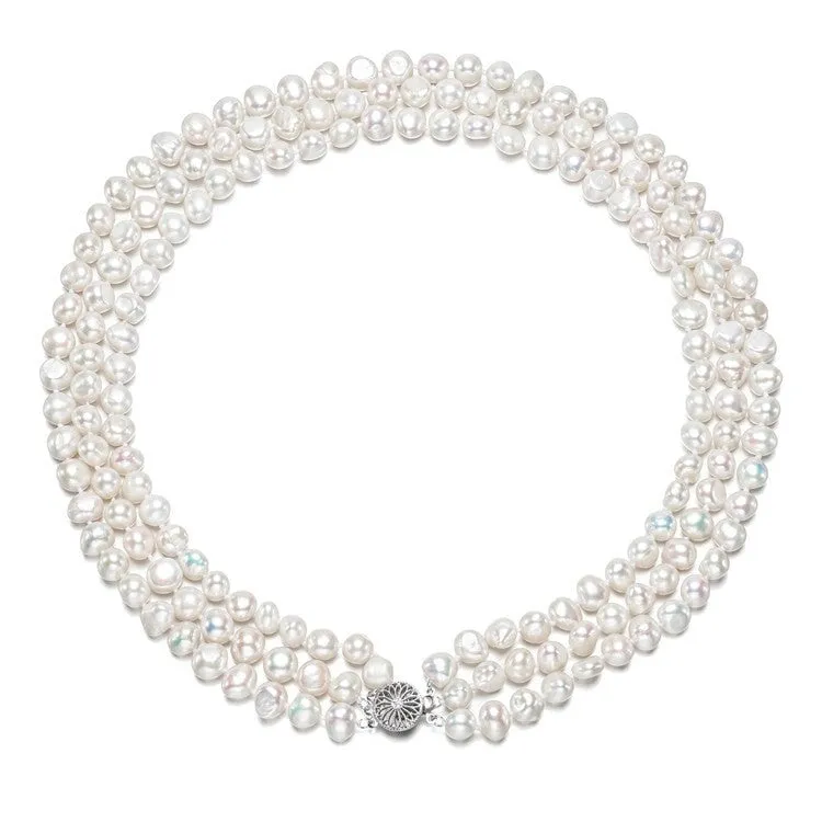 White Freshwater Pearl Multi-strand Necklace sold by Zulily