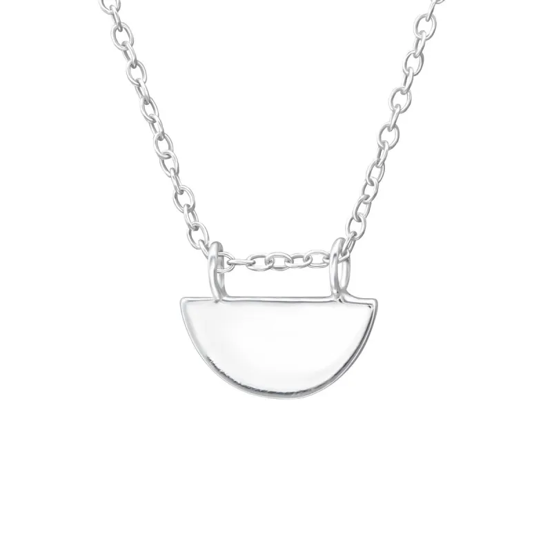 Sterling Silver Geometric Pendant Necklace - White sold by Zulily