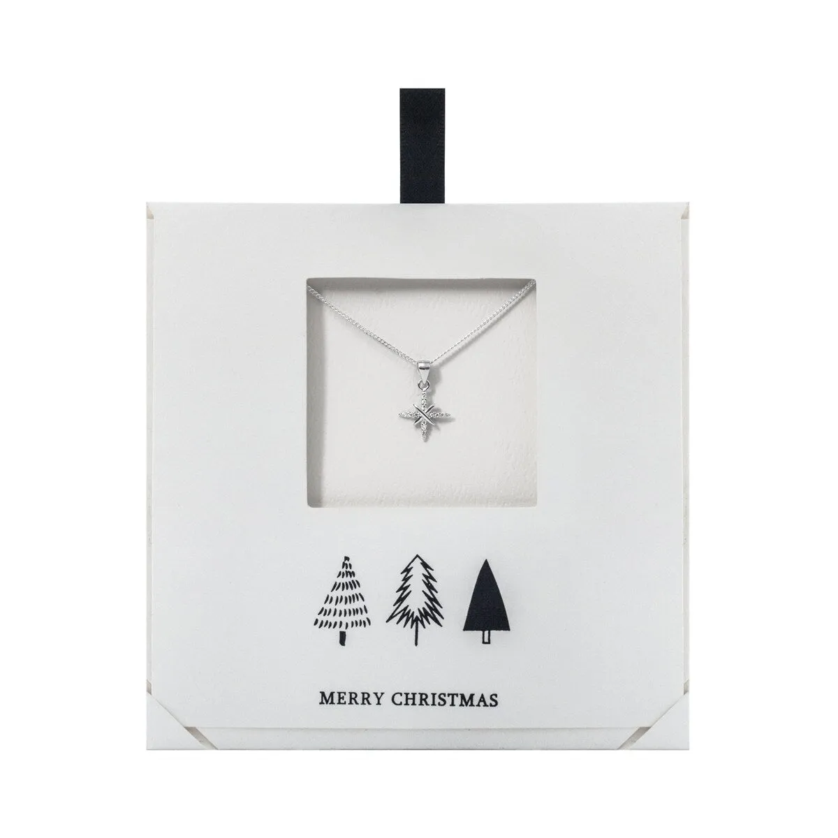 Cubic Zirconia & Sterling Silver Star Pendant Necklace - White sold by Zulily