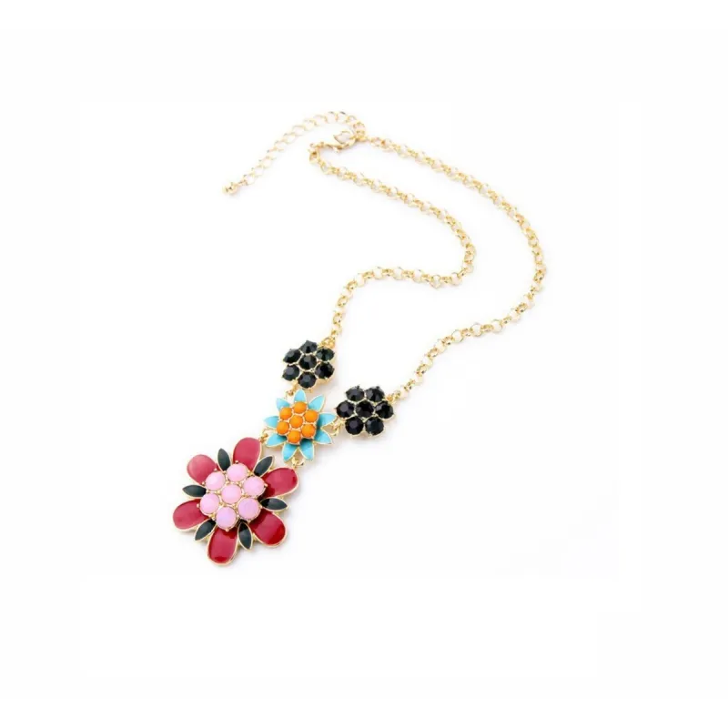 Goldtone Floral Statement Necklace - White sold by Zulily