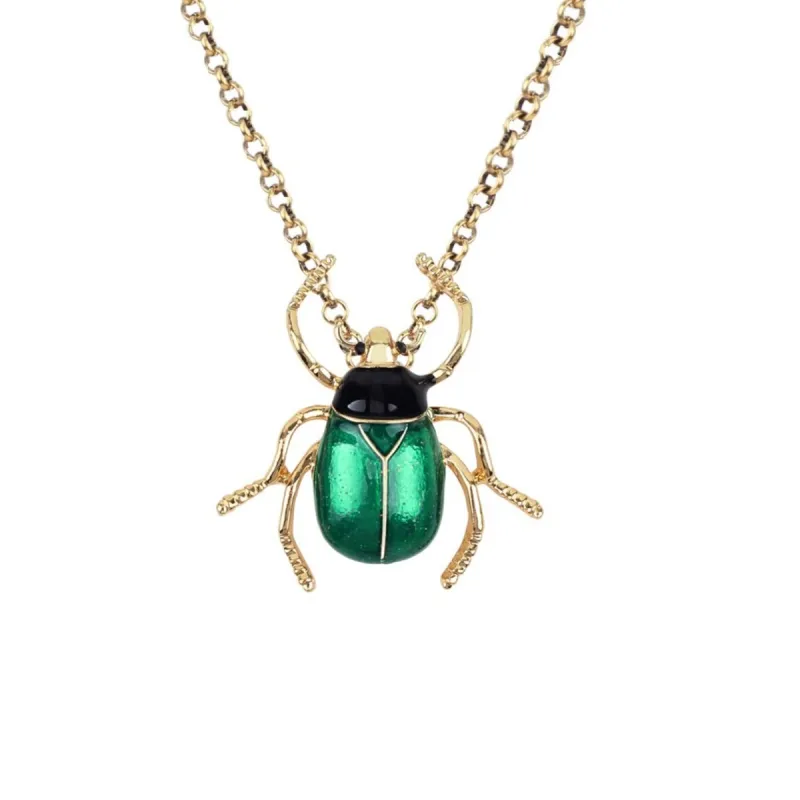 Green Beetle Pendant Necklace - White sold by Zulily