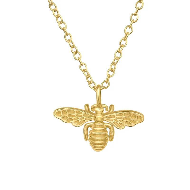 24kt Sterling Silver Bee Pendant Necklace - White sold by Zulily