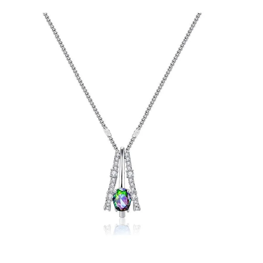 Clear Mystic Topaz Cubic Zirconia Pendant Necklace - White sold by Zulily