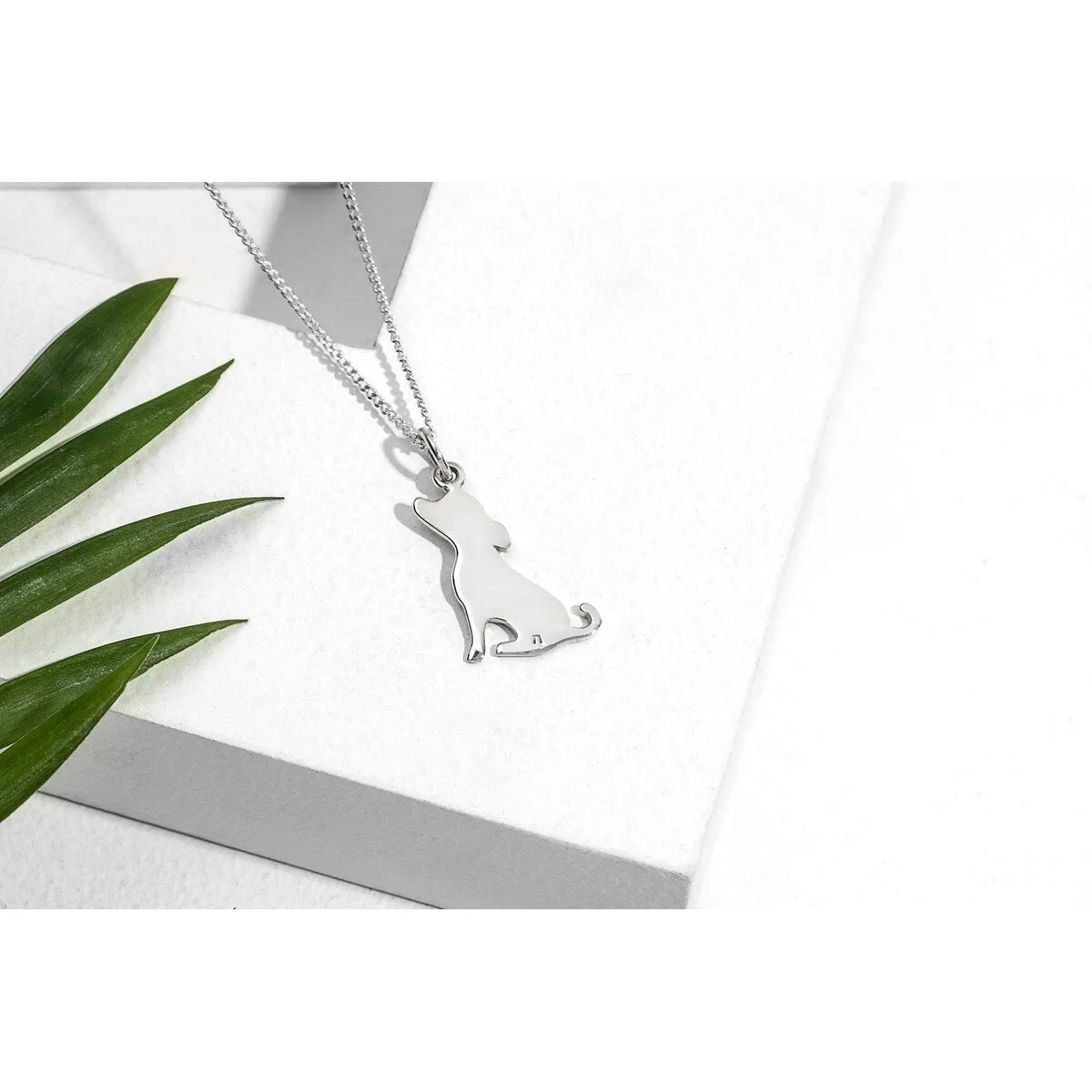 Sterling Silver Puppy Dog Pendant Necklace - White sold by Zulily