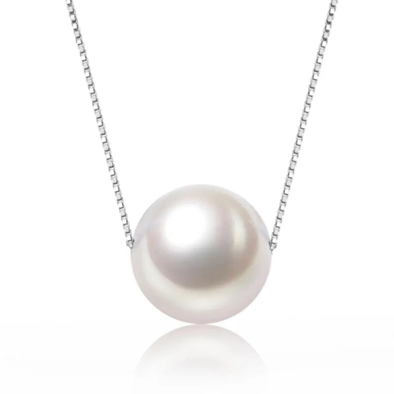 Sterling Silver Solitaire Freshwater Pearl Necklace - White sold by Zulily
