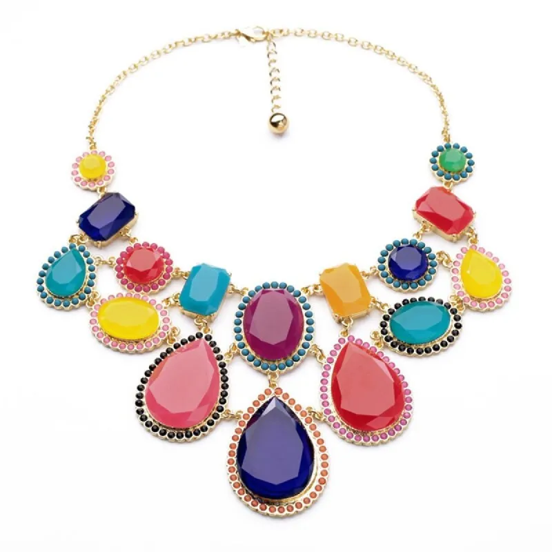 Multi Colored Statement Bib Necklace - White sold by Zulily