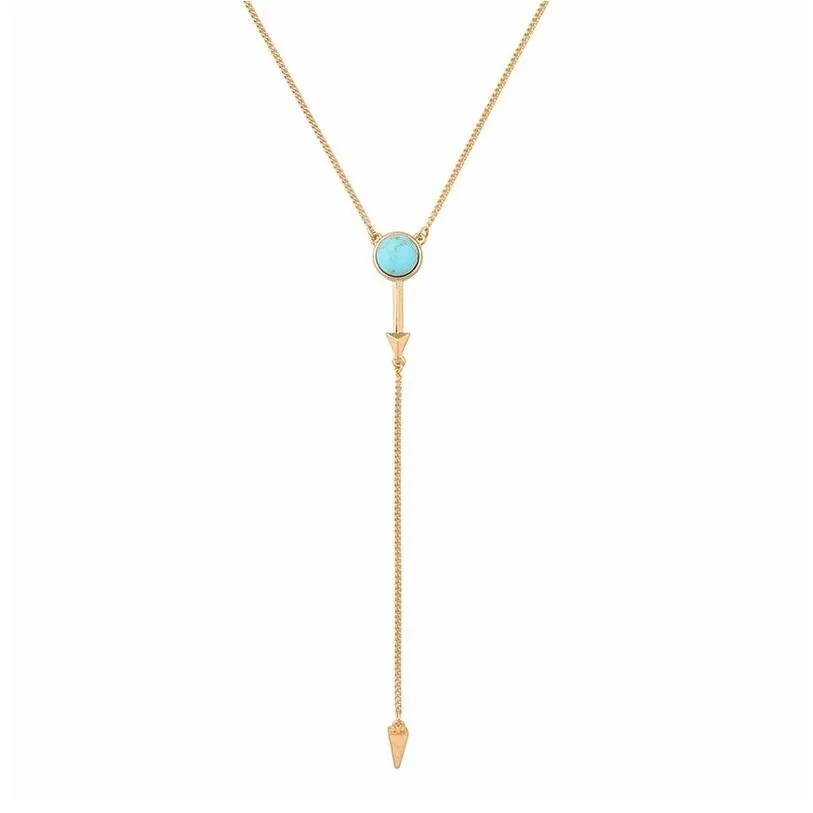 Goldtone Turquoise Bolo Style Necklace - White sold by Zulily