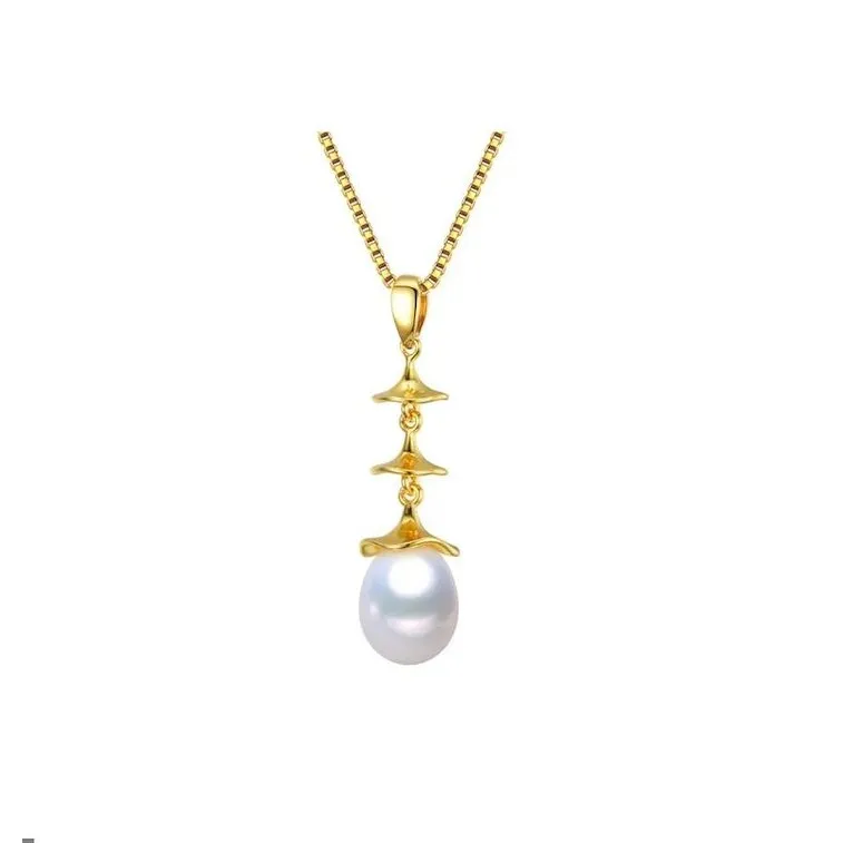 18K Gold Plated Sterling Silver Capped White Freshwater Pearl Drop Pendant Necklace - Signature Pearls sold by Zulily