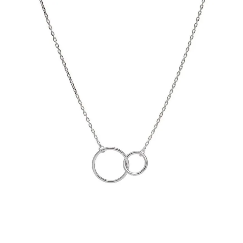 Sterling Silver Interlocked Circles Pendant Necklace - White sold by Zulily