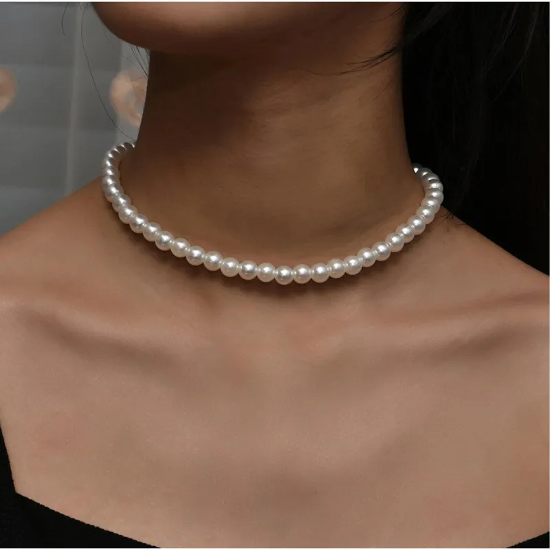 14" Imitation Pearl Beaded Choker Necklace - White sold by Zulily