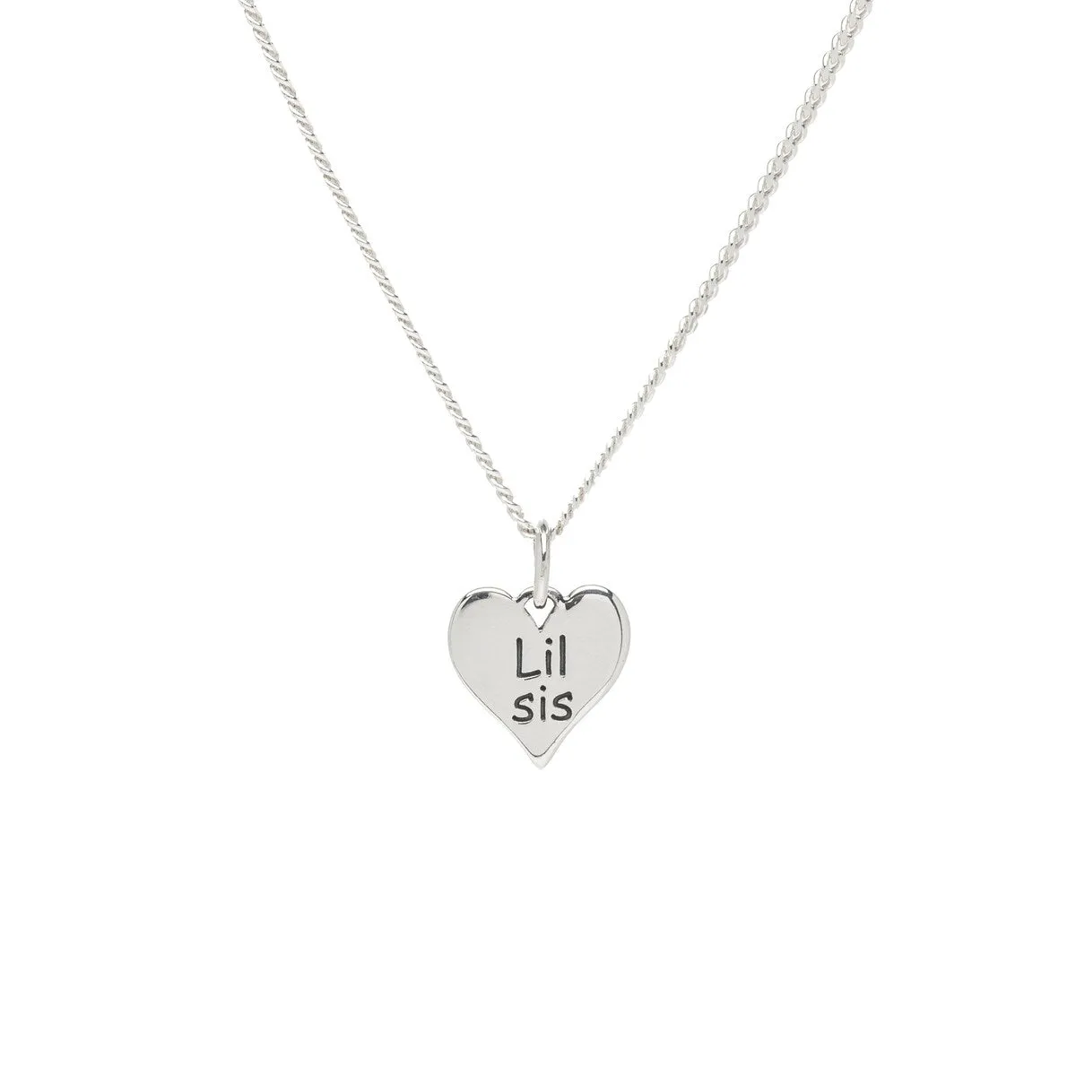 Sterling Silver 'Lil Sis' Heart Pendant Necklace - White sold by Zulily