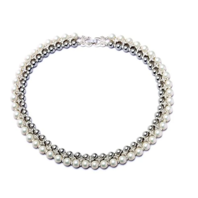 Silvertone Imitation Pearl Beaded Necklace - White sold by Zulily