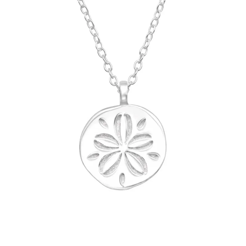 Sterling Silver Dainty Hibiscus Pendant Necklace - Ag Sterling - White sold by Zulily