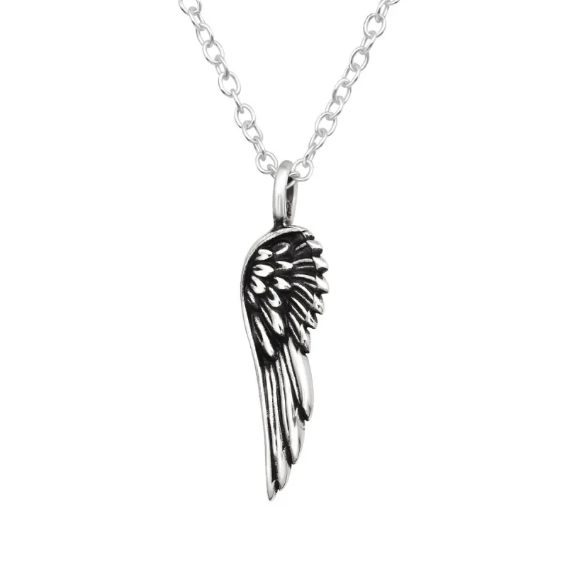 Sterling Silver Wing Pendant Necklace - White sold by Zulily