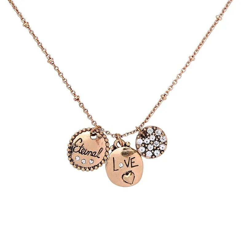 Brass Eternal Love Charmed Necklace - White sold by Zulily