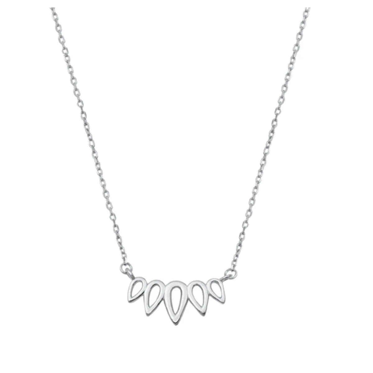 Sterling Silver Open Teardrops Pendant Necklace - White sold by Zulily