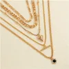 Black Crystal & Goldtone Heart Layered Chain Necklace - White sold by Zulily