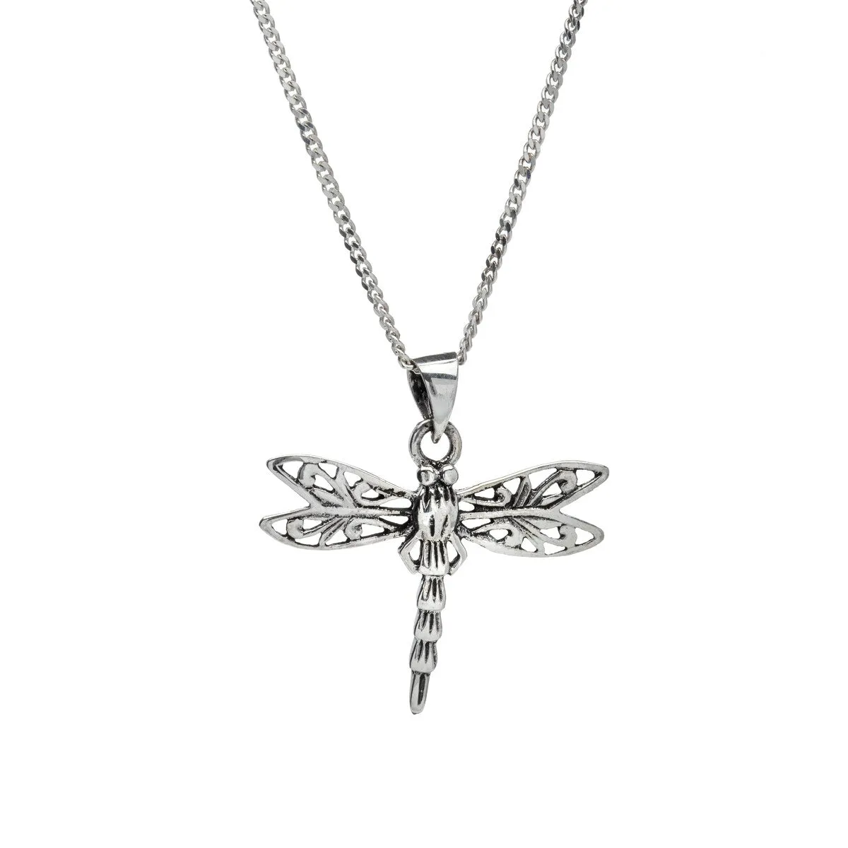 Sterling Silver Dragonfly Pendant Necklace - White sold by Zulily
