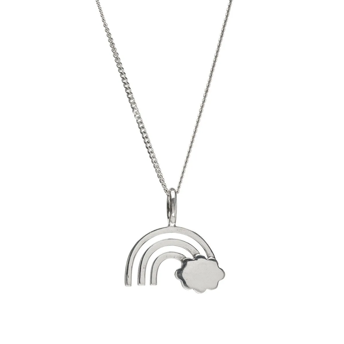 Sterling Silver Rainbow Pendant Necklace - White sold by Zulily