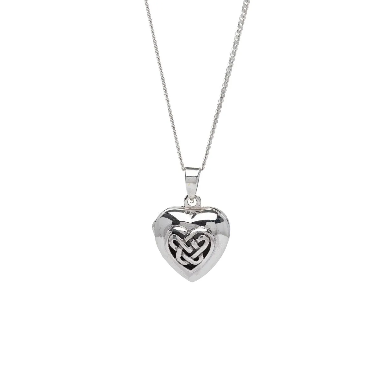 Sterling Silver Celtic Heart Locket Necklace - White sold by Zulily