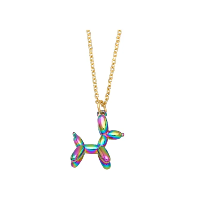 Goldtone Balloon Dog Pendant - White sold by Zulily