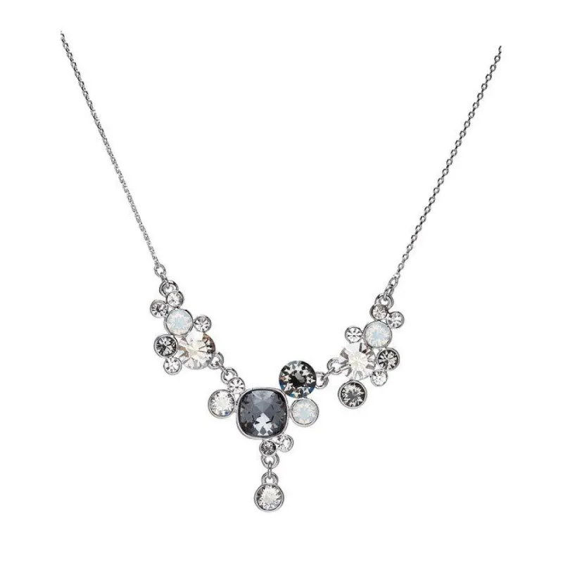 Silvertone Statement Pillow Necklace with Swarovski Crystals - White sold by Zulily