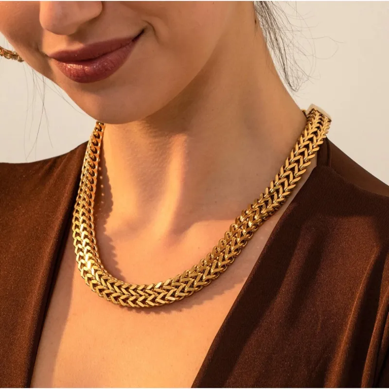 Goldtone Chunky Chain Necklace - White sold by Zulily
