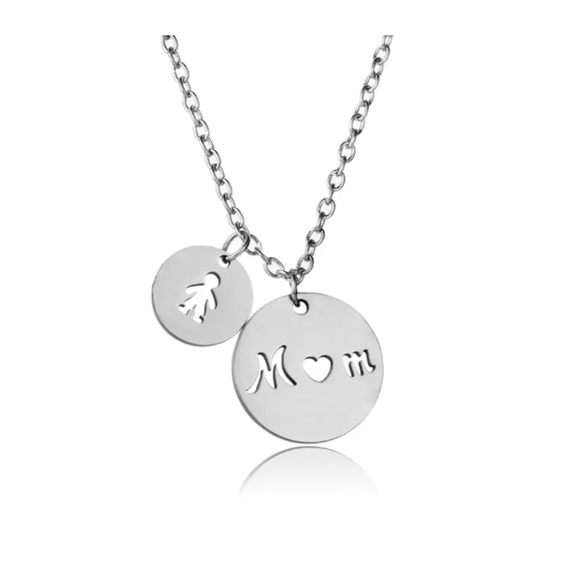Silvertone Boy Mom Necklace - White sold by Zulily
