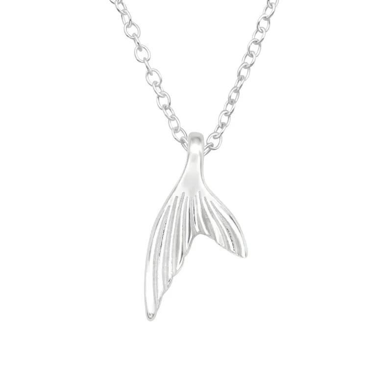 Sterling Silver Mermaid Tail Pendant Necklace - White sold by Zulily